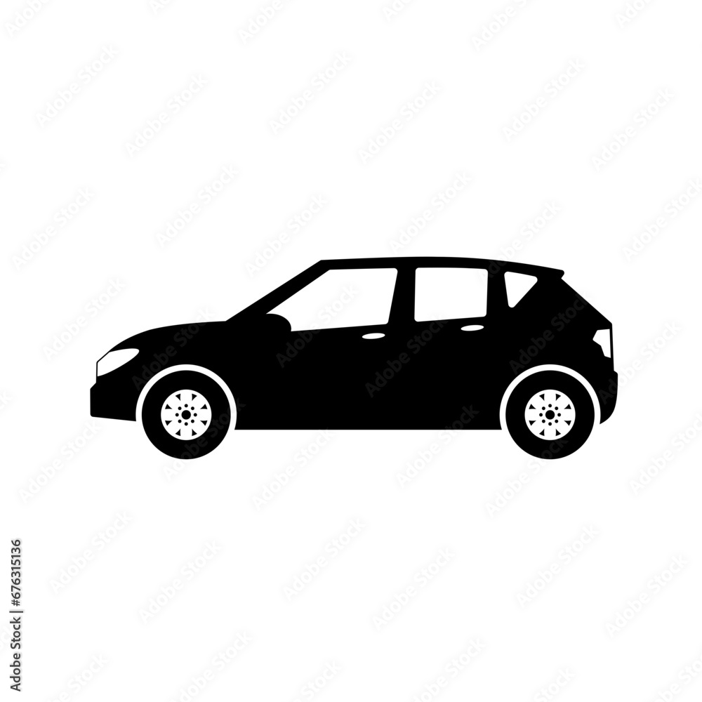 Hatchback car icon vector. Crossover car silhouette for icon, symbol or sign. Hatchback car graphic resource for transportation or automotive