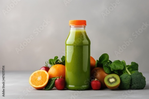 Colorful smoothie in bottle