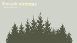 Coniferous forest silhouette vector background