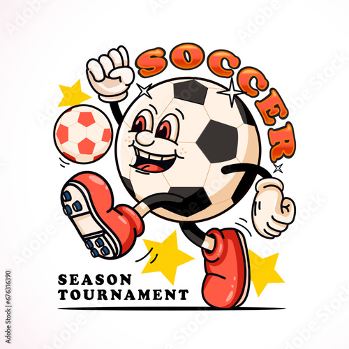 Retro soccer mascot character. Suitable for logos, mascots, t-shirts, stickers and posters