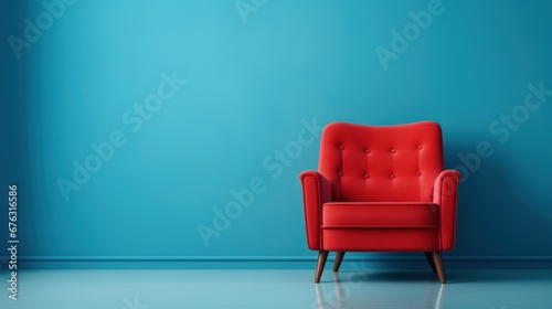 Red chair and green room  background for graphics