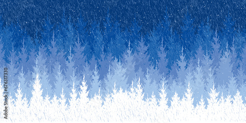 Forest winter landscape background vector