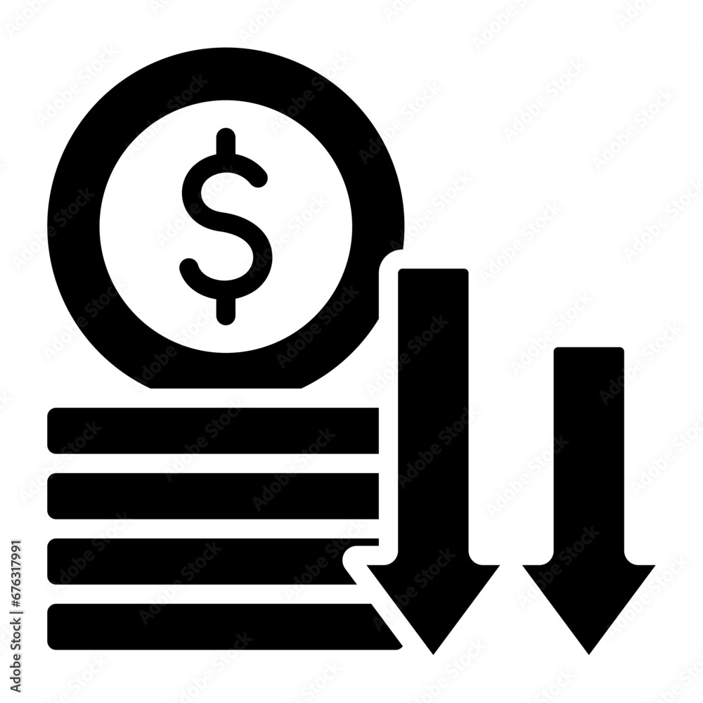 Loss icon are typically used in a wide range of applications, including websites, apps, presentations, and documents related to business analytics theme.