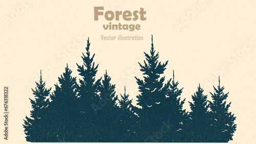 Vintage forest design template vector