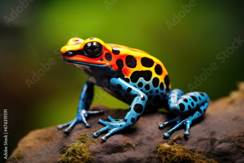 A colorful rainforest poison dart frog. photo