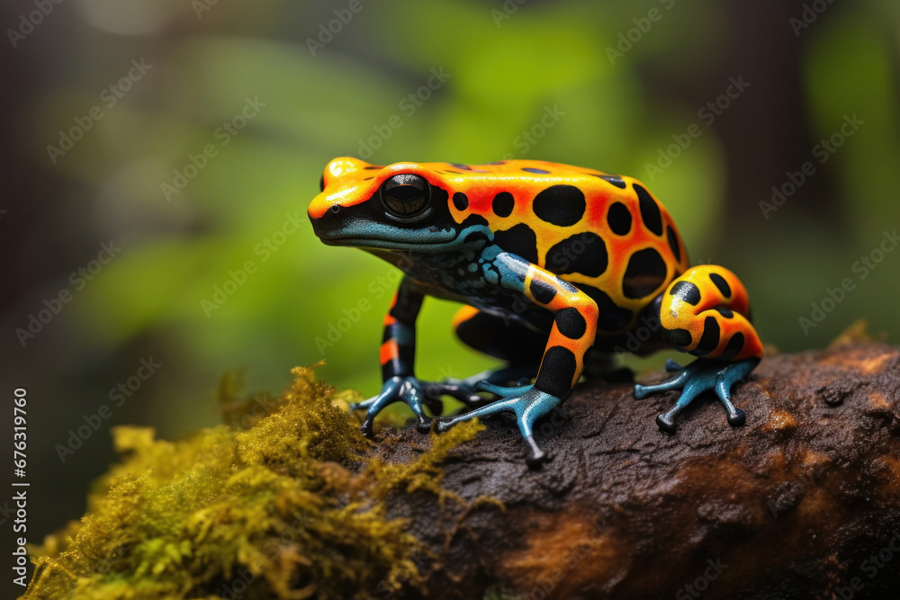 Fototapeta premium A colorful rainforest poison dart frog.