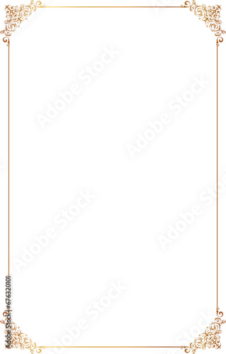Rectangle gold border frame decoration. 