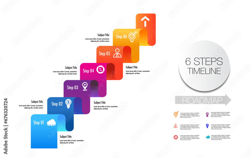infographic template 6 step 6 year plan for business direction ...
