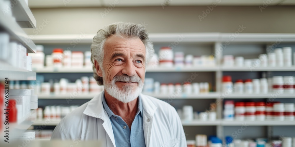 Portrait of an elderly pharmacist Portrait of an elderly pharmacist