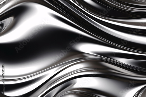 Glam Metal Texture Background. Shiny Chrome Liquid Metal
