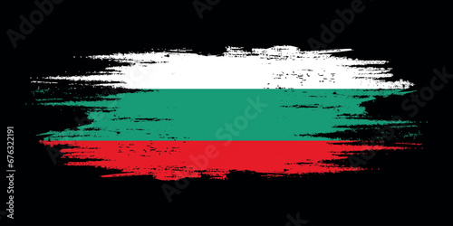 Bulgarian brush flag, Bulgarian flag brush watercolor flag design element photo