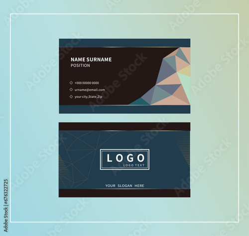 business card template-deep blue version
