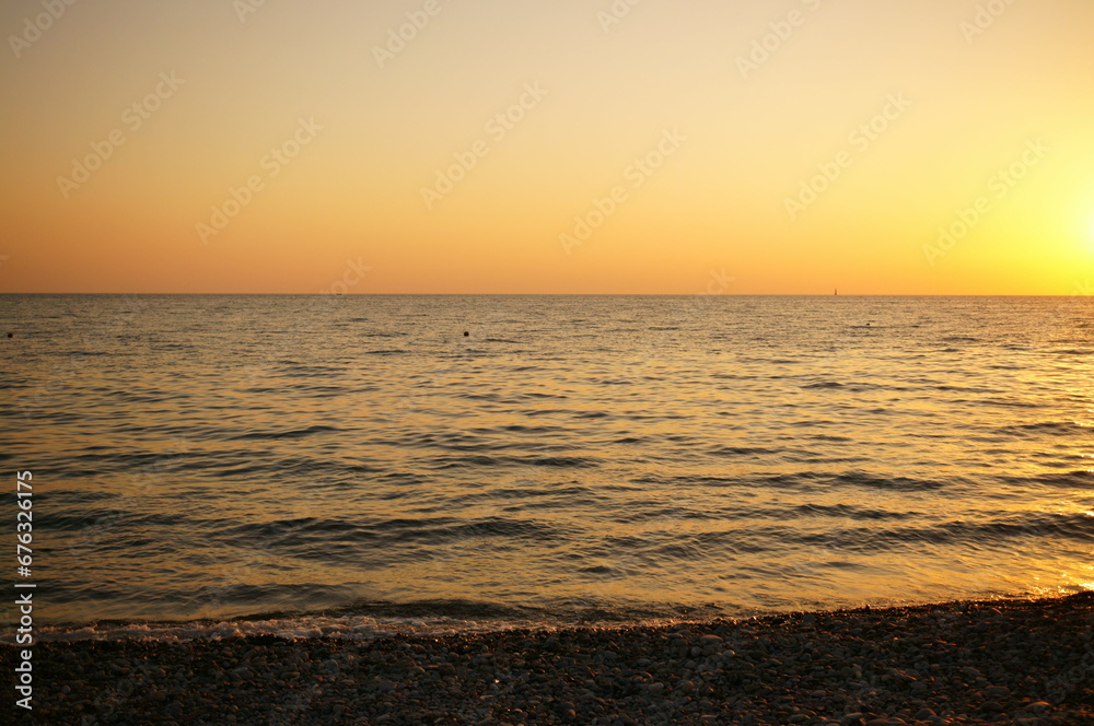 Sunset on the seashore. Beautiful landscape. Sunset on the seashore. Beautiful landscape.