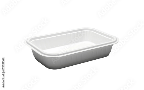 Stunning White Styrofoam Food Tray on White or PNG Transparent Background.