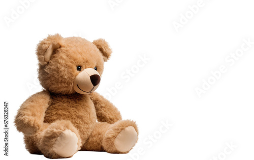 Beautiful Cute Brown Teddy Bear on White or PNG Transparent Background. photo