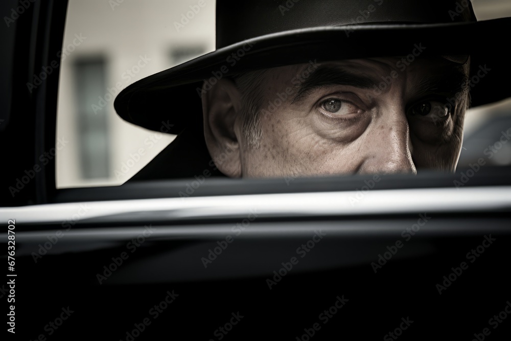 The detective is spying The detective is spying