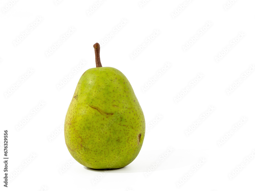 Green pear isolated on white background. Ripe pear on a white background. Green pear isolated on white background. Ripe pear on a white background.