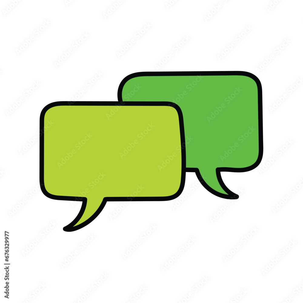 Hand-drawn cartoon doodle speech bubble icon on a white background. Hand-drawn cartoon doodle speech bubble icon on a white background.
