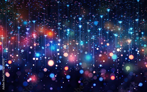 abstract colorful background with bokeh defocused lights and stars © somkcr
