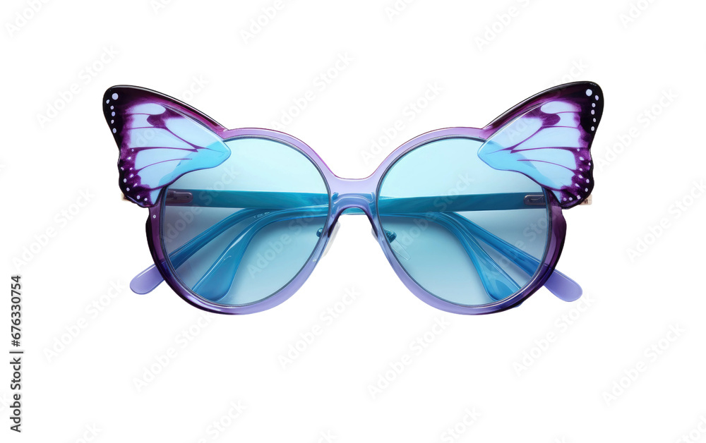 Stunning Butterfly Sunglasses Isolated on Transparent Background PNG.
