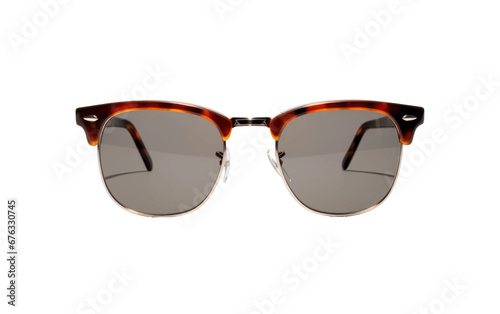 Attractive Black Color Browline Sunglasses Isolated on Transparent Background PNG.