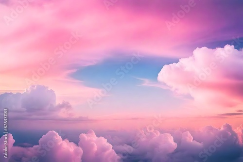 pinky clouds and sun rays