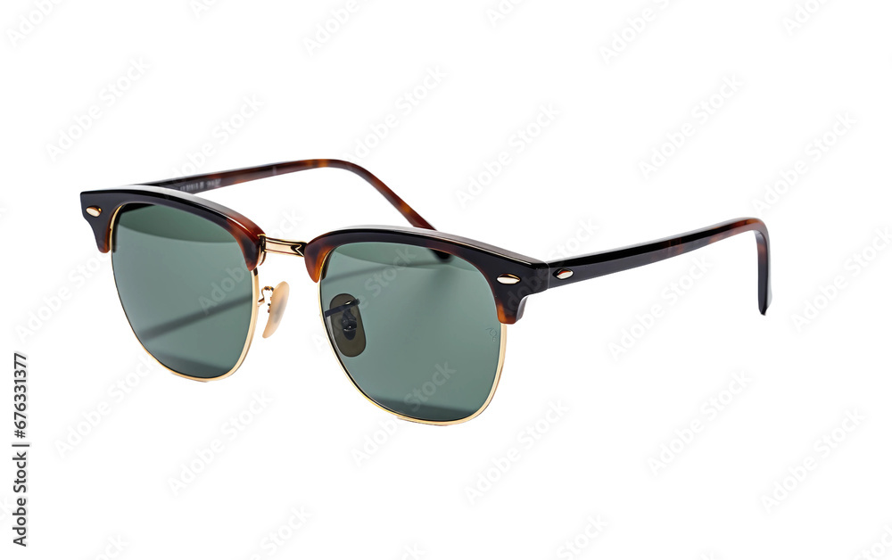 Men Good Looking Club master Sunglasses Isolated on Transparent Background PNG.
