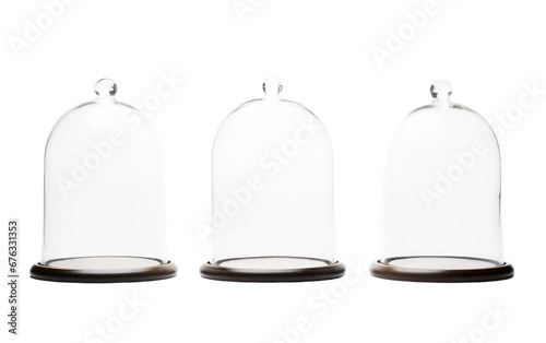Collection White Cloches Isolated on Transparent Background PNG.