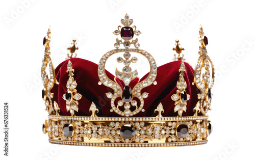 Pure Golden Crown Isolated on Transparent Background PNG.
