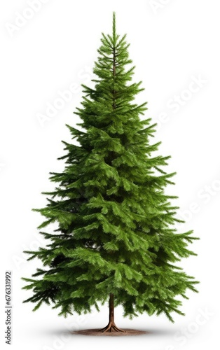 Green Pine, christmas tree, isolated white background