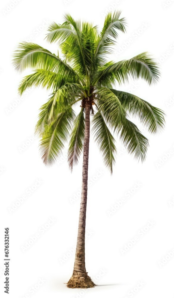 Obraz premium Coconut palm tree, isolated white background, Suitable for use in Decoration work