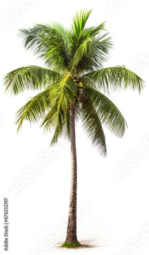 Coconut palm tree  isolated white background  Suitable for use in Decoration work