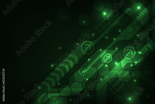 Vector arrow abstract technology concept. Futuristic hi-tech background design.