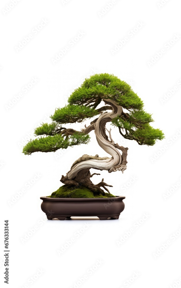 Bonsai tree, beautiful winding trunk, ornamental tree, isolated white background Bonsai tree, beautiful winding trunk, ornamental tree, isolated white background