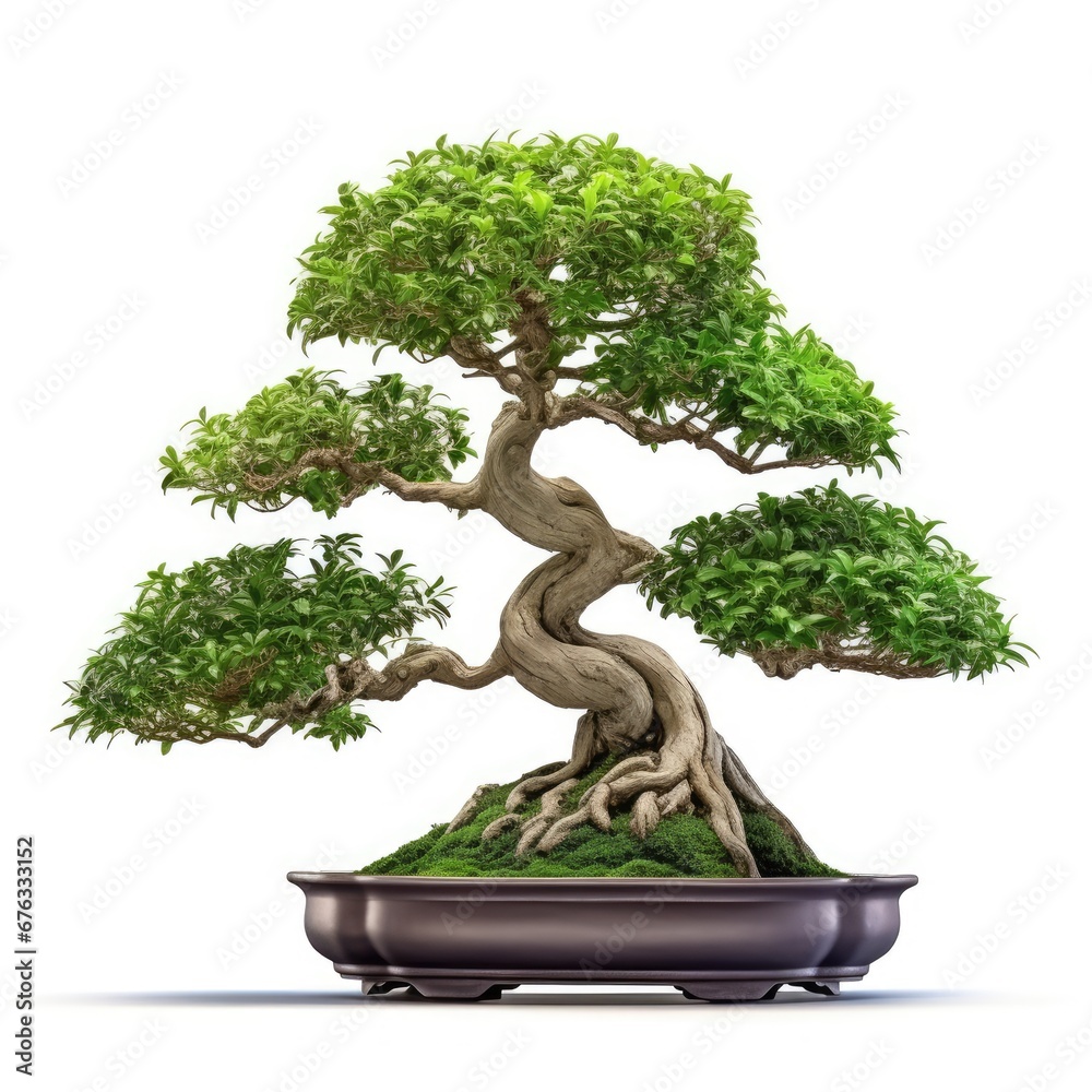 Bonsai tree, beautiful winding trunk, ornamental tree, isolated white background Bonsai tree, beautiful winding trunk, ornamental tree, isolated white background