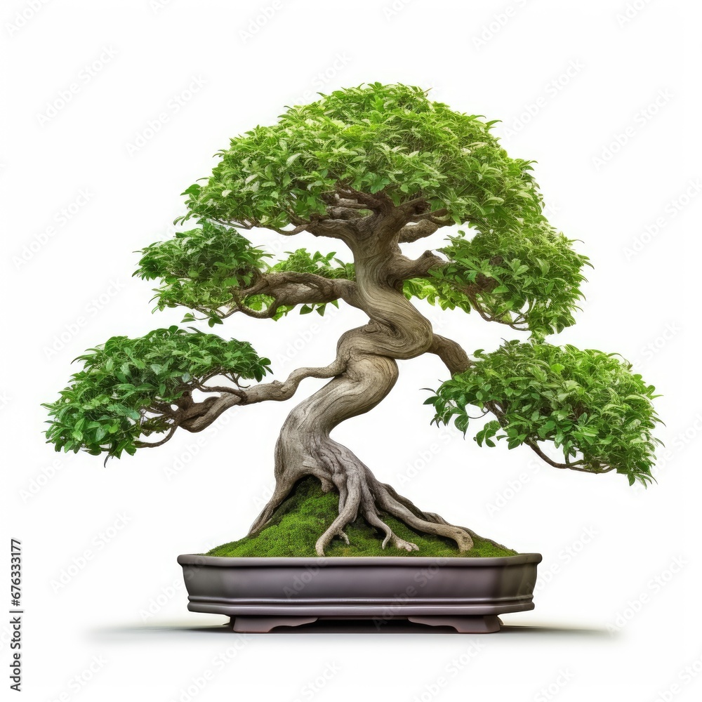 Bonsai tree, beautiful winding trunk, ornamental tree, isolated white background Bonsai tree, beautiful winding trunk, ornamental tree, isolated white background