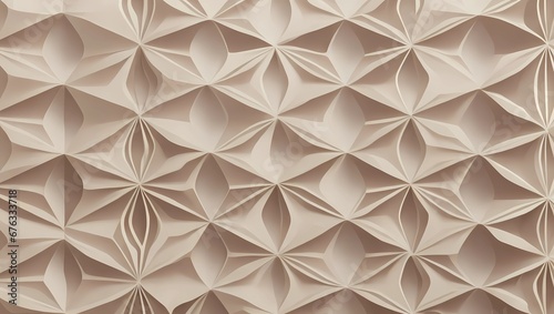 Seamless geometric pattern | Beautiful fancy intricate futuristic Geometric background for your presentation. Textured 3D beige wall background for presentation