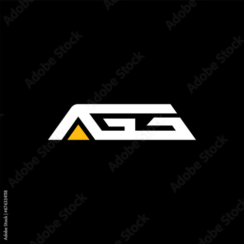 AGG Letter Logo Design on Black Background Template, a g g design