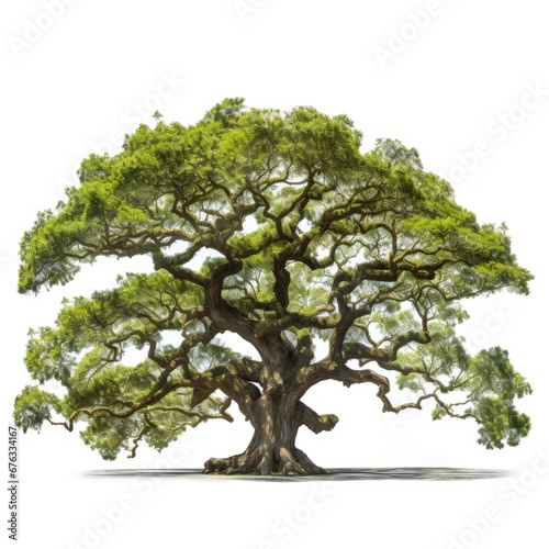 Oak tree  isolated white background  Suitable for use in design Decoration work