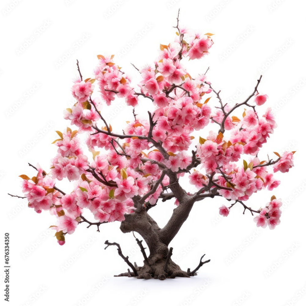 Blossom sakura, Blossoming pink sacura tree isolated on white background, use in design Decoration work Blossom sakura, Blossoming pink sacura tree isolated on white background, use in design Decoration work