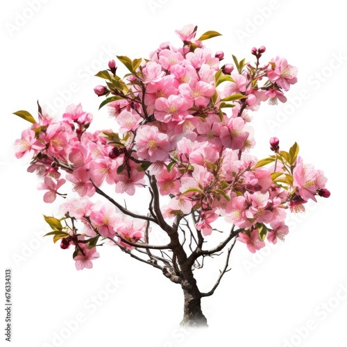 Blossom sakura  Blossoming pink sacura tree isolated on white background  use in design Decoration work