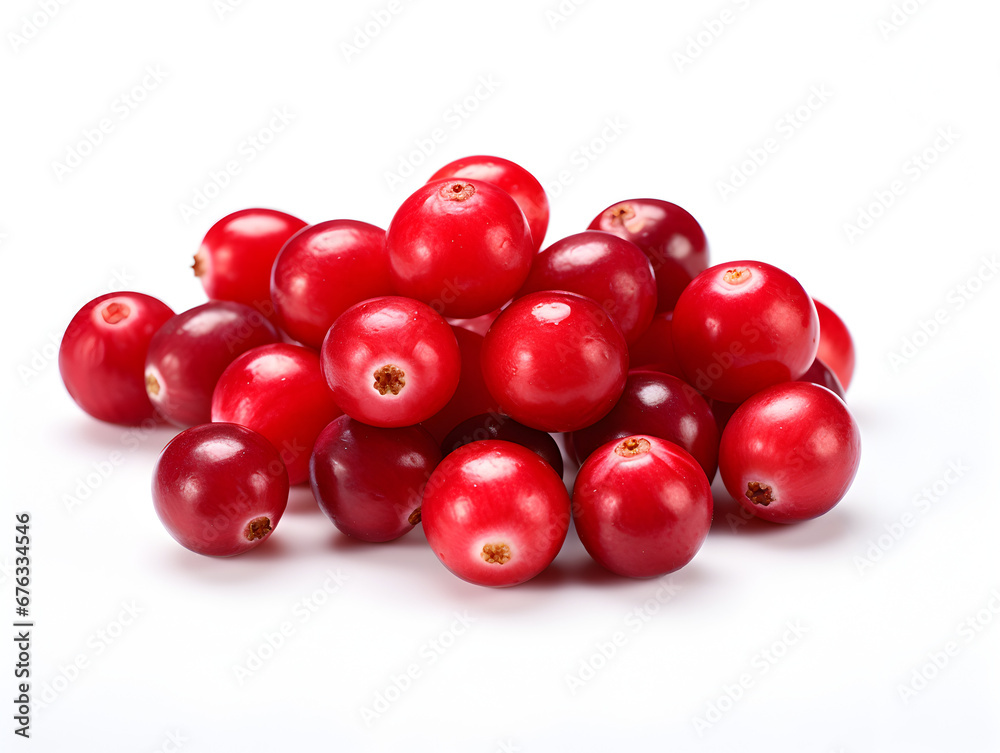 Fresh ripe cranberries isolated on white background Fresh ripe cranberries isolated on white background