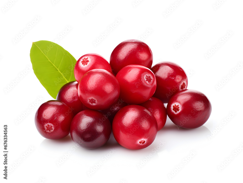 Fresh ripe cranberries isolated on white background 