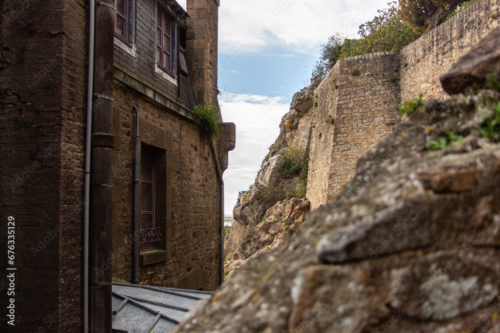 Buildings of Le Mont-Saint-Michel, France