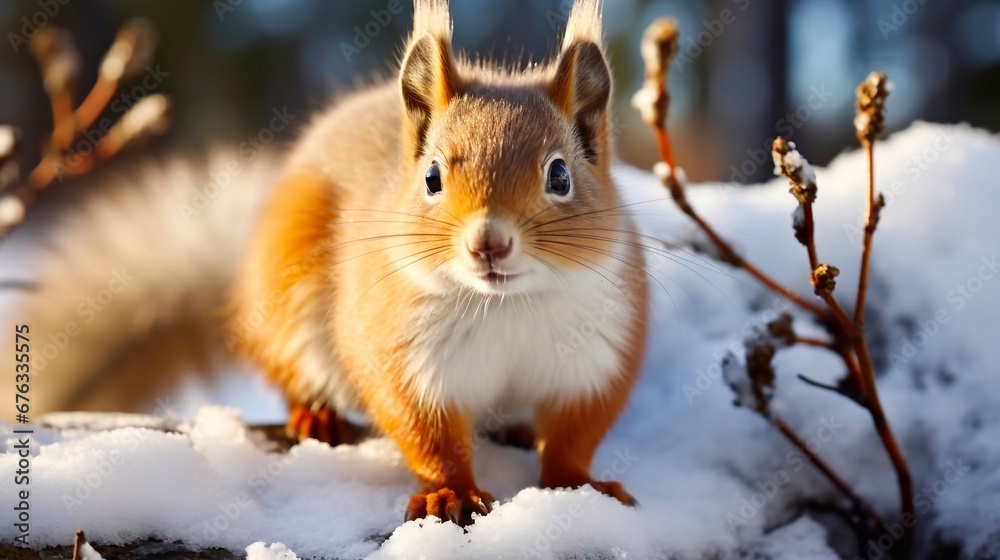 squirrel in the snow, generative ai squirrel in the snow, generative ai