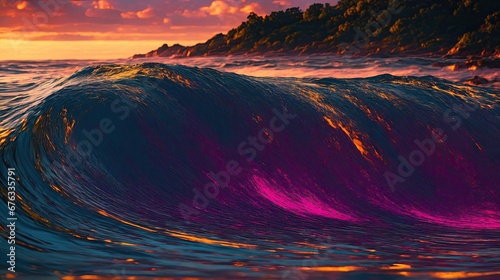 background with curved water wave of colorful