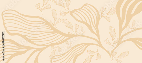 abstarct leaves pattern. Vector Illustration. photo