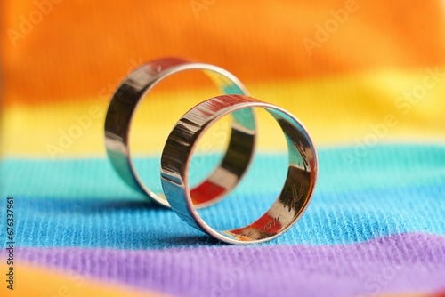 LGBT+ rainbow marriage wedding rings