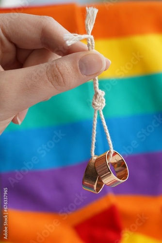 LGBT+ rainbow marriage wedding rings