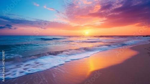 Vibrant ocean sunrise on tropical seaside inspiring © khan